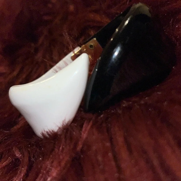 Black and white Vennerie cuff style chunky  Clamper Bangle Bracelet - Picture 3 of 16